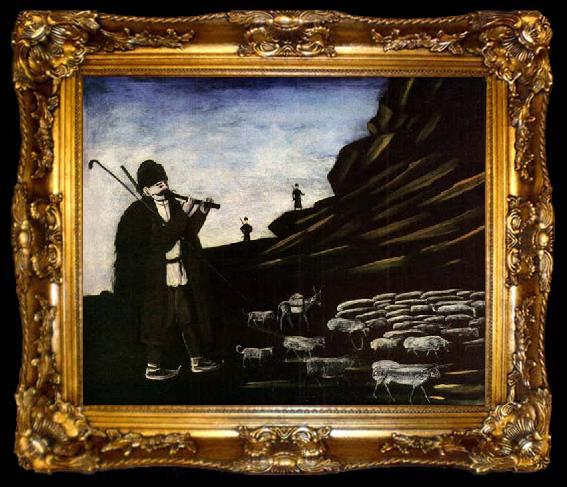 framed  Niko Pirosmanashvili A Shepherd with His Flock, ta009-2